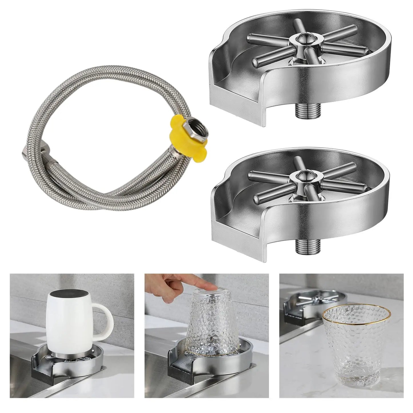 All-in-One Faucet Glass Rinser – Perfect for Kitchen Sinks, Baby Bottles, Coffee Cups, and Milk Bottles